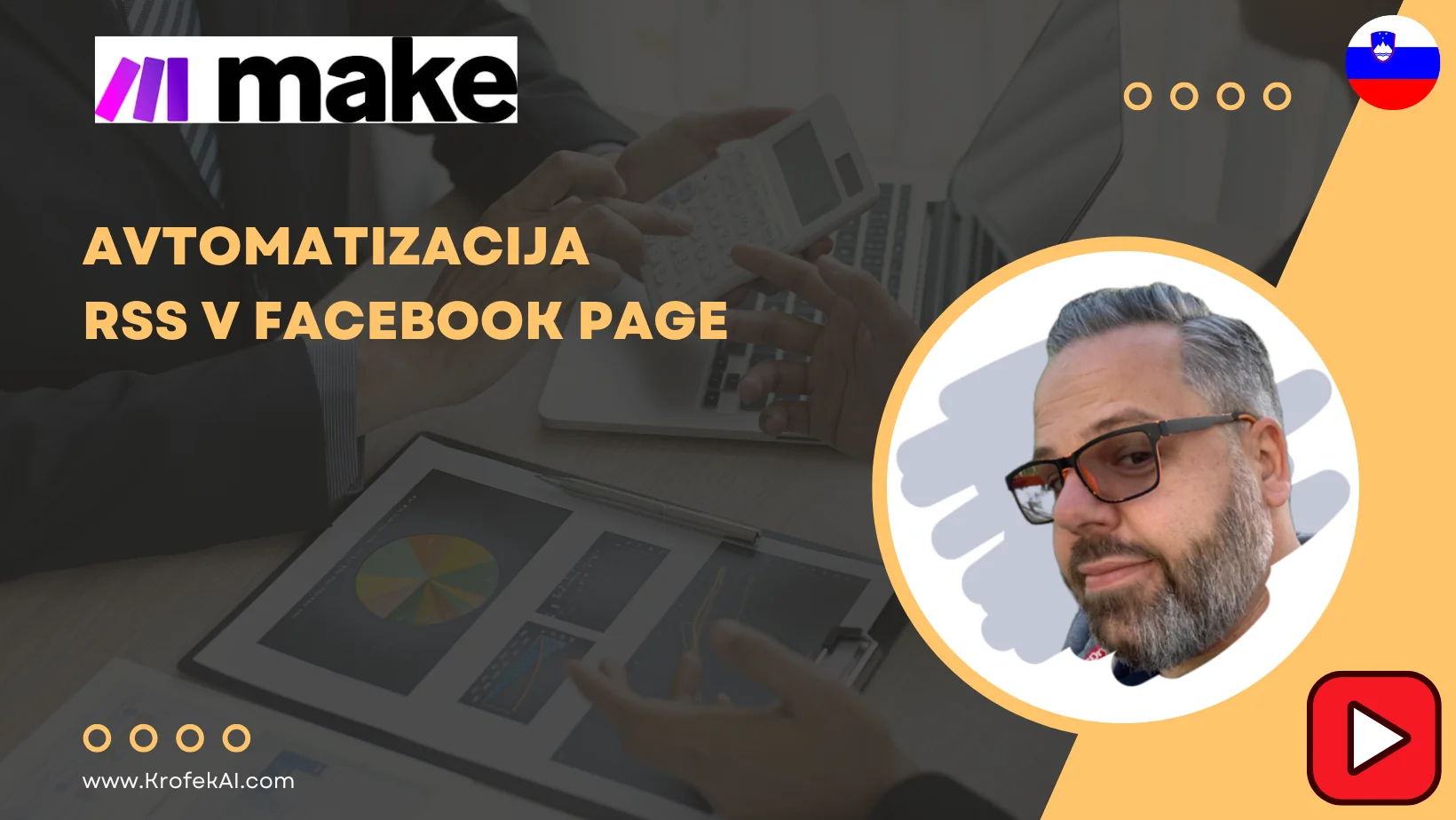 Kako povezati tekstovni RSS feed s Facebook stranjo preko Make.com - video vodič KrofekAI